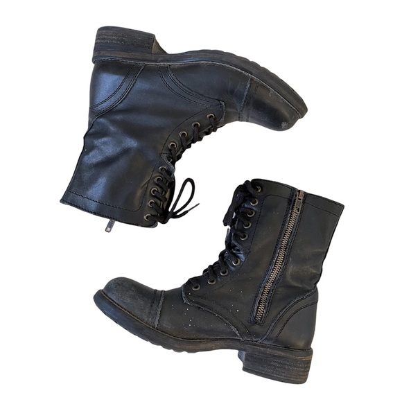 Steve Madden Shoes - Steve Madden Troopa Black Leather Combat Boots